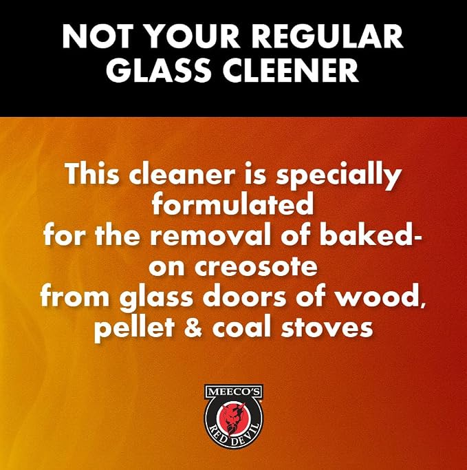 MEECO'S RED DEVIL 701 Wood Stove Glass Cleaner - Removes Creosote, Soot & Smoke from Wood, Pellet, Coal Stoves & Fireplace Inserts (2 Pack, 16 fl oz Each) - Made in the USA