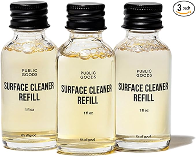 Public Goods Multi Surface Cleaner Refill | All Purpose Cleaner Refill for Floors, Tile, Countertops | Multi Purpose | Cruelty Free | Scented with Jasmine Essential Oils | 3 Pack - 24 Oz Diluted