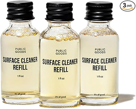 Public Goods Multi Surface Cleaner Refill | All Purpose Cleaner Refill for Floors, Tile, Countertops | Multi Purpose | Cruelty Free | Scented with Jasmine Essential Oils | 3 Pack - 24 Oz Diluted