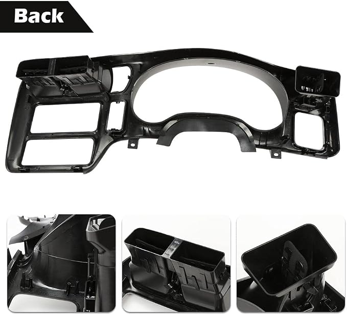 G-PLUS Dash Radio Trim Bezel Cover Single Din Compatible with 1998-2004 Chevy Blazer S10/GMC Jimmy Sonoma Dashboard Radio Panel (Black ABS Plastic)