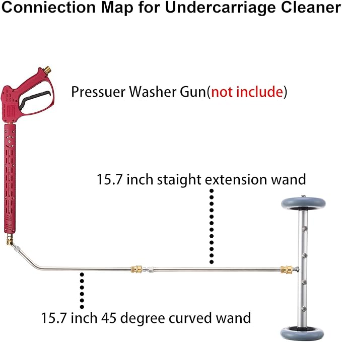 RIDGE WASHER Pressure Washer Undercarriage Cleaner, 16 Inch, 4000 PSI | Undercarriage Washer, Power Washer Under Car Cleaner with Straight Extension Wand