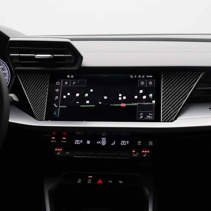 Carbon Fiber Center Console Stickers Fit for Audi A3 8Y S3 2021-2025 | Trim Center Console Navigation Display Side | Accessories | Anti-scratch