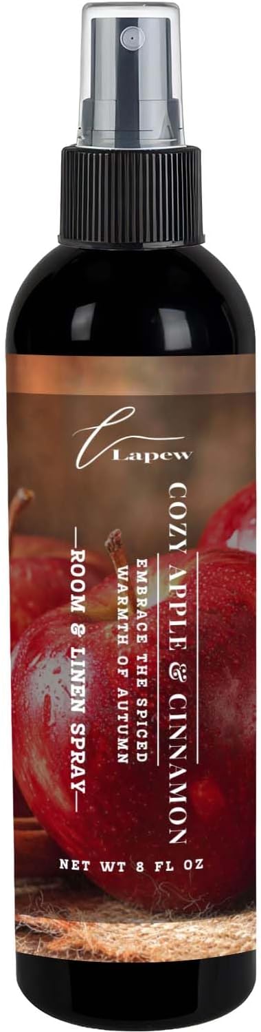 Lapew Room & Linen Spray | Fragrance Mist for Home, Car & Office | Fabric & Air Freshener | Neutralizing Mist | Made in USA | Cozy Cinnamon & Apple
