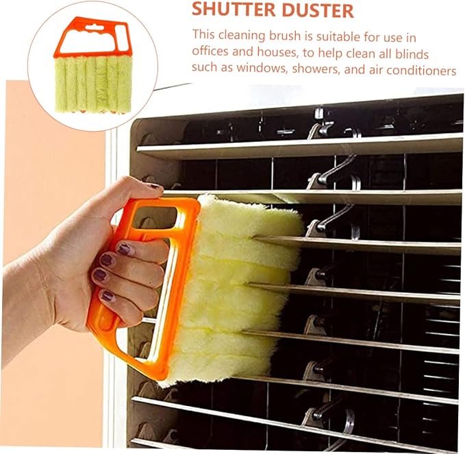 2pcs Microfiber Window Blind Cleaner Shutter Duster Brush Handheld Pulley Cleaning Tool