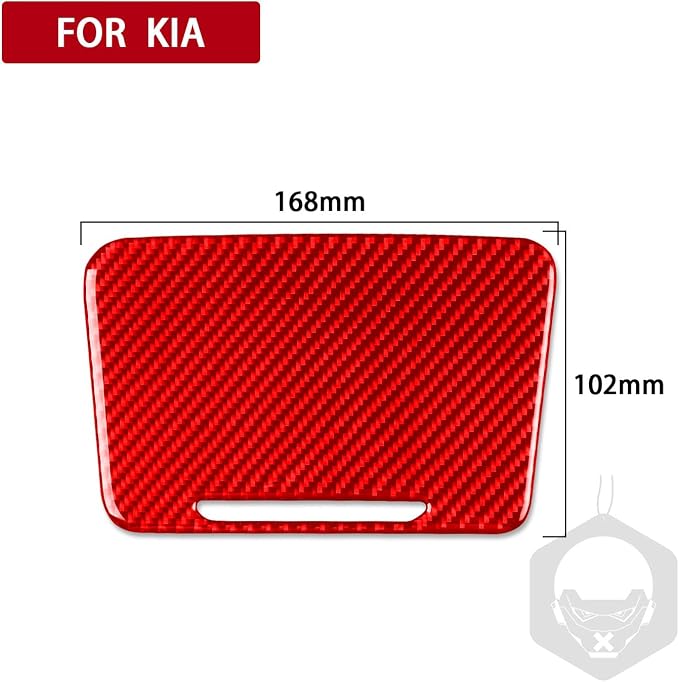 Red Real Carbon Fiber Trim for KIA Forte K3 Accessories | for 2019 2020 2021 2022 2023 2024 Center Console Organizer Storage Glove Box Sticker Interior Thick Overlay Decal