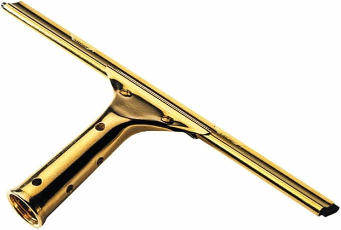 Ettore 10018 Solid Brass Window Squeegee, 18-Inch , Yellow