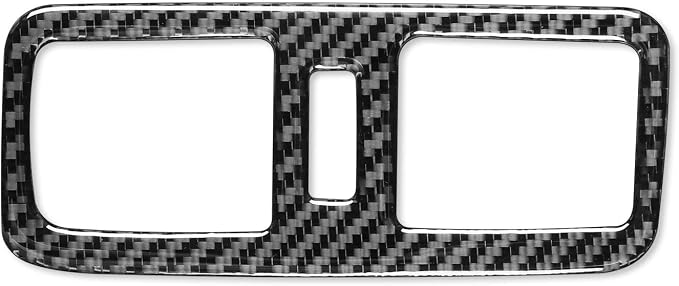 Real Carbon Fiber Trim for Infiniti Accessories | for G35 G37 X S 2007 2008 2009 2010 Convertible Center Rear Air Vent Outlet Frame Interior Thick Overlay Decal - B