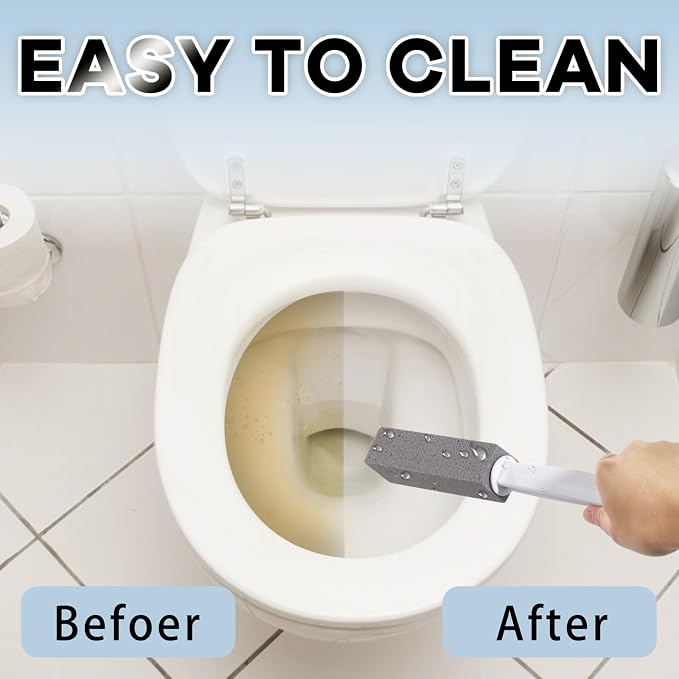 ARZQUT 2 Packs Pumice Cleaning Stone with Extra Long Handle, Pumice Stone for Toilet Bowl Cleaning for Cleaning Toilets, Bathtubs, Grills, Swimming Pools, Sinks