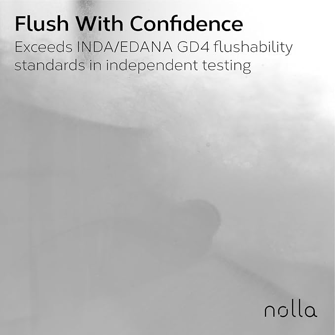 Nolla Flushable Wipes Bulk Pack - 100% Plant-Based and Biodegradable - Soft, Unscented + Soothing Aloe and Vitamin E - For Adults and Kids 2,400 Count (40 Packs of 60)