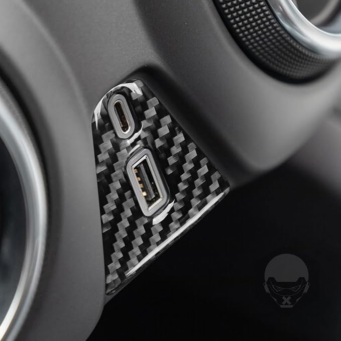 Carbon Fiber Accent USB Charger Fit for Chevrolet Blazer 2019-2025 | for L/LT/RS/Premier | Accent USB Charger Port Stickers | Accessories | Thick Overlay | Self-adhesive