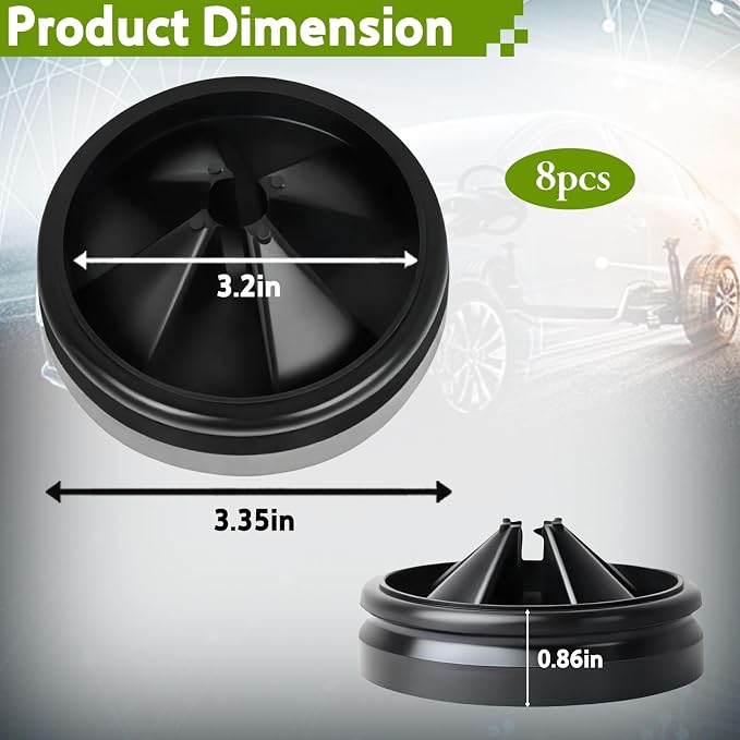8-Pack 3-3/8in Garbage Disposal Splash Guard Compatible with InSinkErator | QCB-AM Replacement for InSinkErator Evolution & for Moen, Noise Reduction, Leakproof, Durable