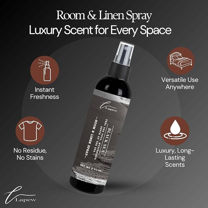 Lapew Room & Linen Spray | Fragrance Mist for Home, Car & Office | Fabric & Air Freshener | Neutralizing Mist | Made in USA | Black Sea