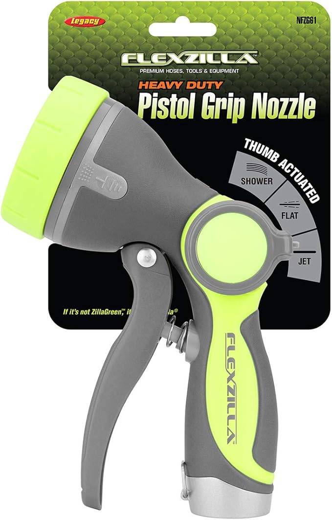 Flexzilla Heavy Duty Pistol Grip Garden Hose Nozzle Sprayer with Comfortable Grip & Durable Construction
