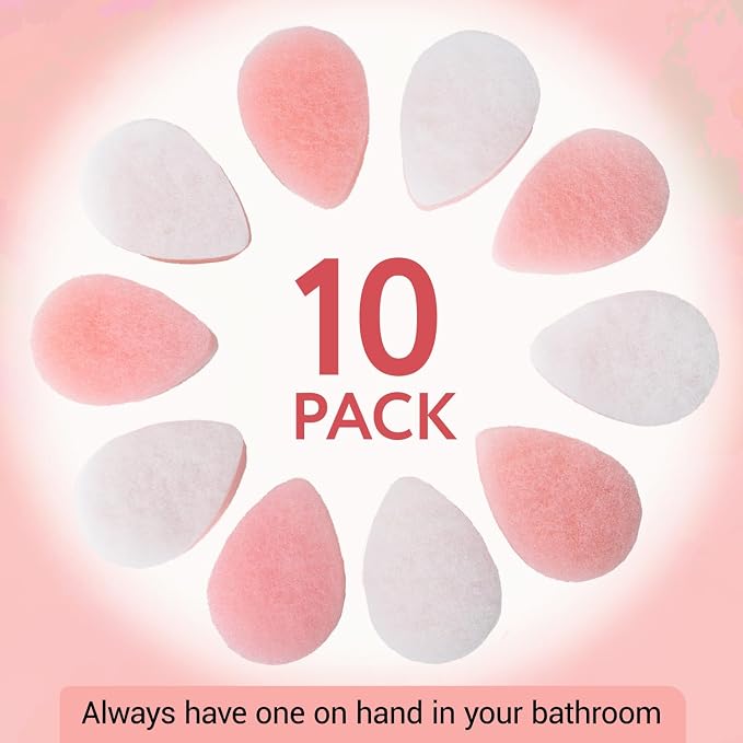IMPRESA Facial Sponge - Daily Deep Cleansing Face Scrubber - Gentle Exfoliating Pads for Dead Skin Removal - Reusable Face Scrub Pads for Normal to Oily Skin (Peach/White, Thick)
