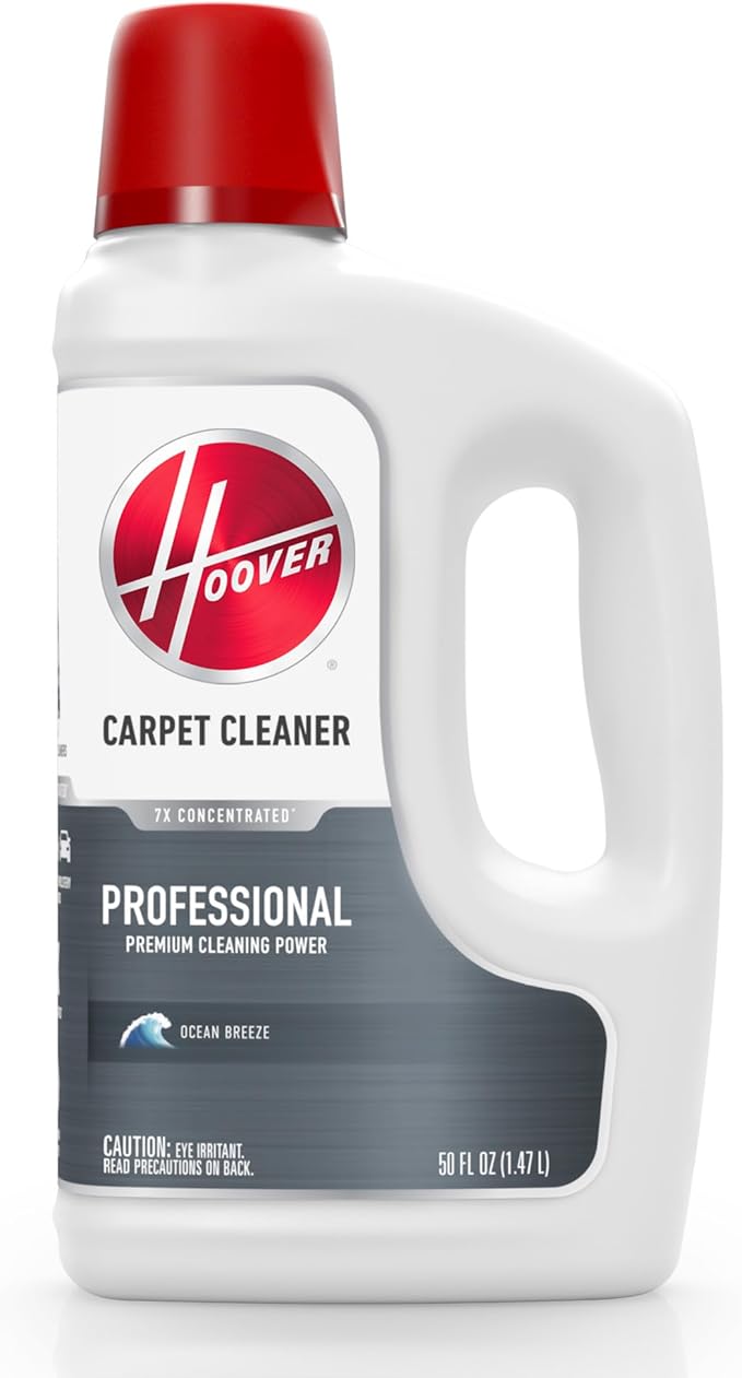 Hoover Prime Professional Carpet Cleaner Solution, 50 oz., Ocean Breeze Scent, Powerful Carpet Shampoo Solution, Remove Tough Stains from Carpet and Upholstery, Pair with Hoover Carpet Cleaner Machine | Powerful Carpet Shampoo Solution, Remove Tough St...