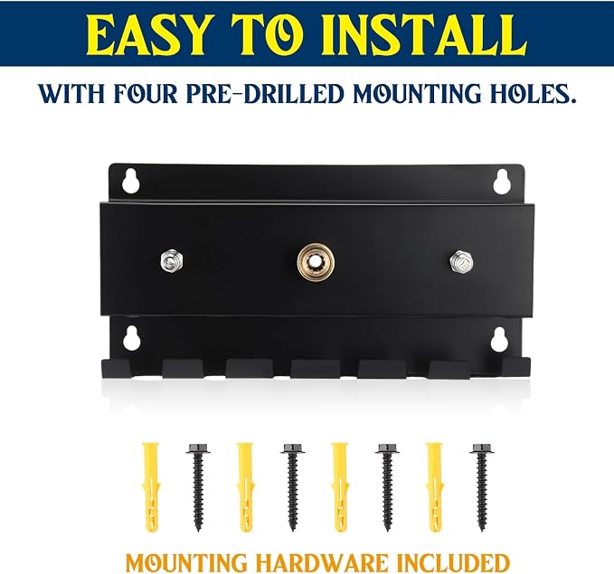 DoubleFill Pressure Washer Gun Holder, Wall Mount Foam Cannon Holder, Car Wash Accessories Organizer for Wand/Nozzle Tips, 1/4'' Pressure Washer Accessories Storage Rack(Black)
