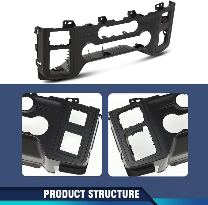 PIT66 Center Console Dash Trim Bezel Fit Ford F150 2021-2023, Black | A/C Heater Climate Control Dashboard Trim Replacement, Fits Ford F150 2021-2023, Center Console Panel, Easy Install