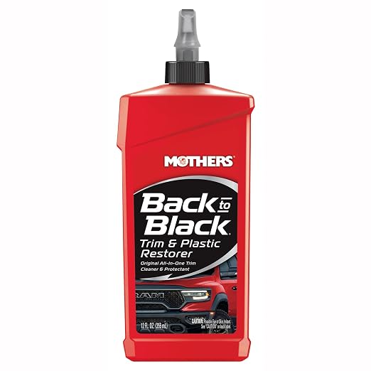 Mothers Back-to-Black Trim & Plastic Restorer, 12 oz. (06112) | Removes Oxidation, Dirt & Wax Residue – Restores Faded Trim & Provides Long-Lasting Protection