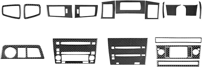 Fit for Cadillac Escalade ESV 2007-2014 / EXT Hybrid 2009-2013 | Real Carbon Fiber | Dashboard Central Console Trim Set | Stickers | Self-adhesive | 20PCS