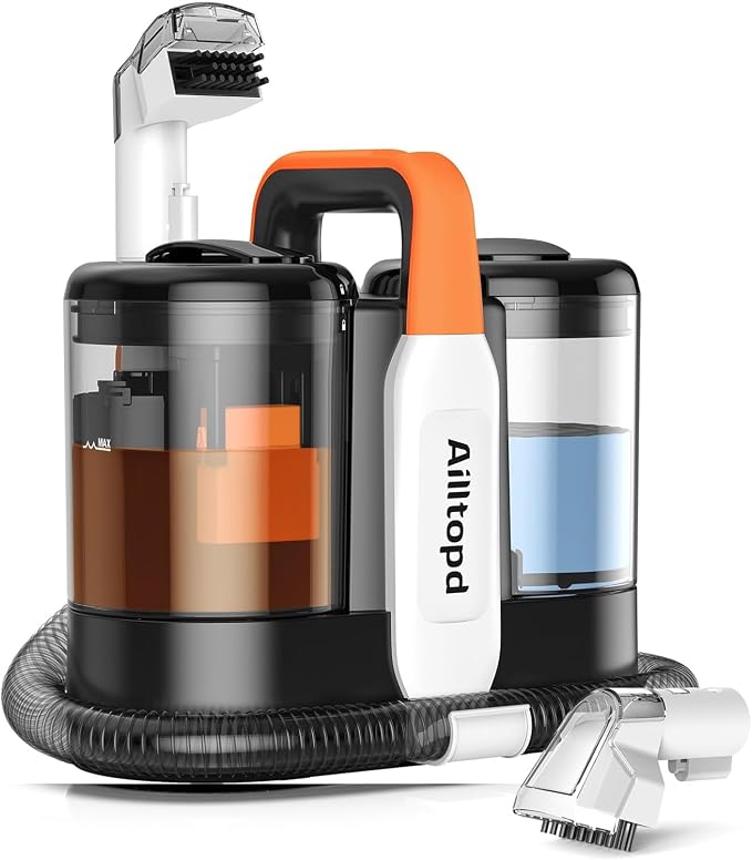 Portable Carpet & Upholstery Spot Cleaner, Powerful Deep Cleaning for Couchs, Upholstery and Furniture, Spot with Cleaning Solution