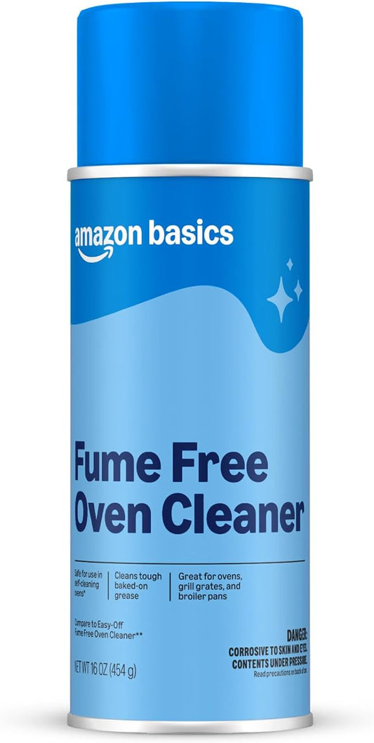 Amazon Basics Fume Free Oven Cleaner, Lemon Scent, Effective for Self-Cleaning Ovens, No Harsh Odors, 16 oz, Pack of 1