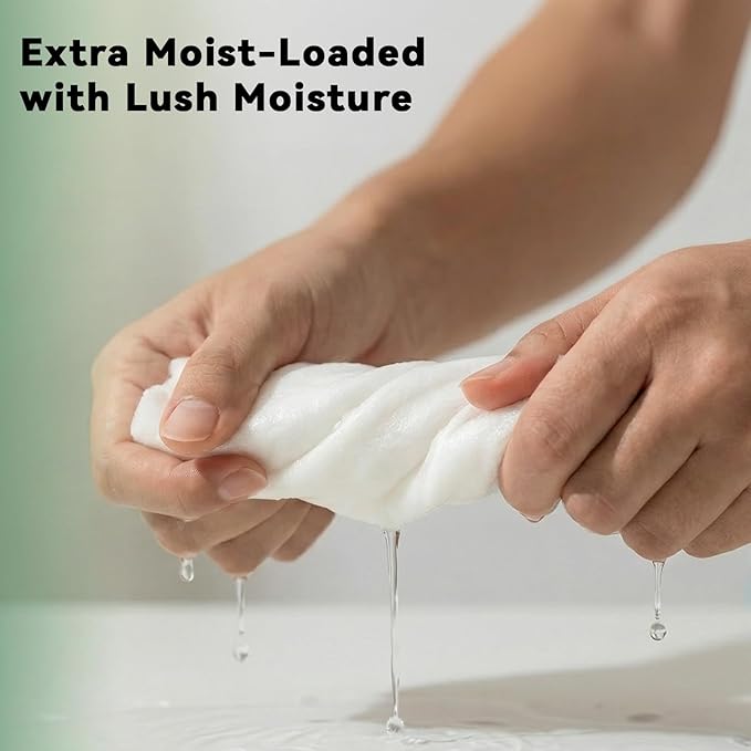 100 Extra Large Body Wipes for Adults Bathing No Rinse, Extra Thick Shower Wipes for Men, Women & Elderly - Great for Gym, Camping, Post Surgery - Soft & Gentle,