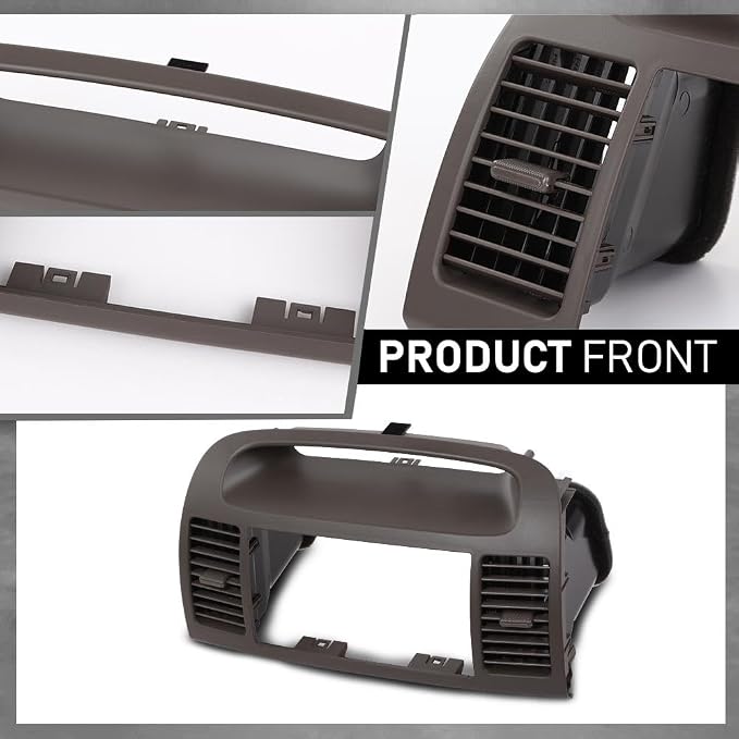G-PLUS Center Dash Trim Radio Bezel w/Ac Air Vents Compatible with Toyota Camry 2002-2006 Dashboard Radio Panel (Brown ABS Plastic)