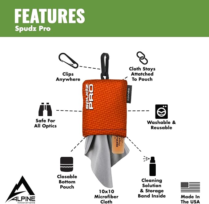 SPUDZ Pro | 10" x 10" Microfiber Cloth Screen & Lens Cleaner w/ 4ml Bottle |