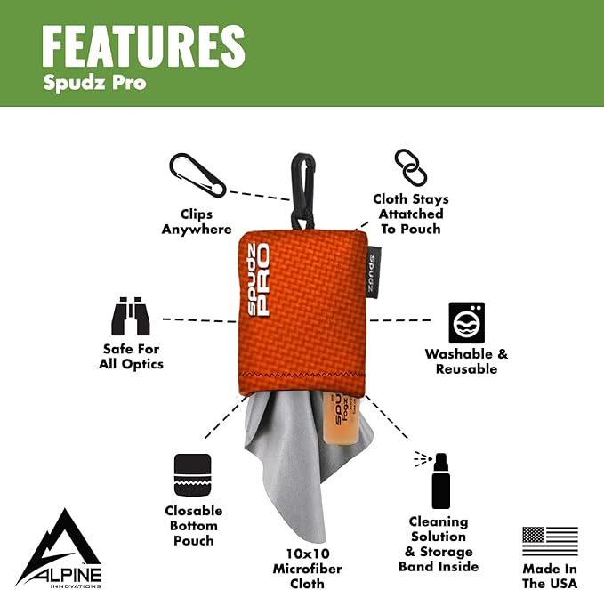SPUDZ Pro | 10" x 10" Microfiber Cloth Screen & Lens Cleaner w/ 4ml Bottle |
