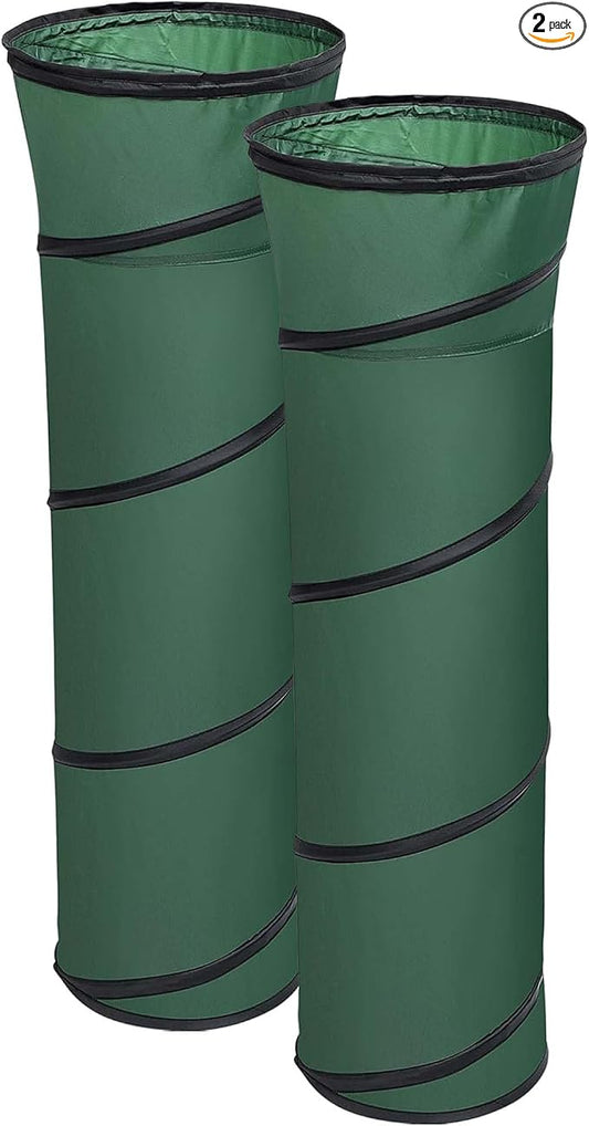 Adnee 2 Pcs Leaf Bag Funnel Holder, Foldable Lawn Bag Chute Stand Fit for 30 Gallon Paper Bags, Reusable Yard Waste Bag Funnel for Handling Garbage and Leaves