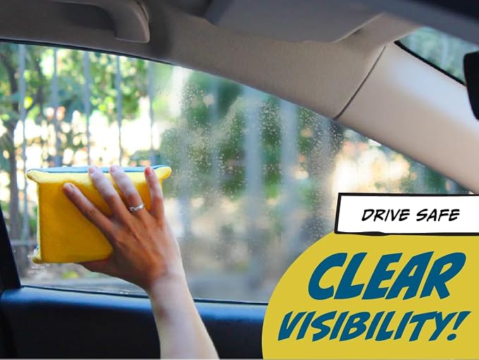 JJ KENT Captain Clearit Window Cleaner Sponge for Windshields, 2 Pack | Car window cleaner tool, non-scratch sponge for fog, steam, condensation, mirrors, glass, boats and bathroom surfaces