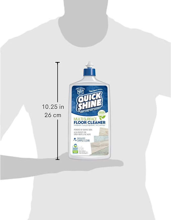 Quick Shine Multi-Surface Floor Cleaner 27 oz-2 Pk, Streak-Free, No Residue | Powered by Baking Soda, Clean Breeze Essence, pH Neutral, No Rinse, PFAS & Ammonia Free, EPA Safer Choice Made in USA