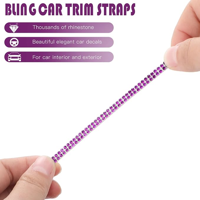 Kingdder 16.4 ft Bling Car Trim Self Adhesive Bling Car Accessories for Women Rhinestone Strip Glitter Diamond Sticker DIY Line Molding Dashboard Decal Shiny Auto Stuff for Interior Exterior Decor