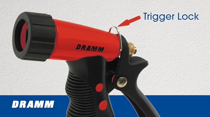 Dramm ColorStorm Premium Pistol Spray Nozzle – Heavy-Duty Adjustable Garden Hose Sprayer with Ergonomic Grip & Variable Water Patterns for Garden, Car, Deck, and Outdoor Cleaning – Orange