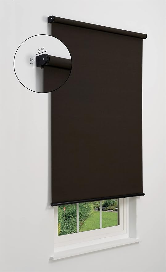 Linen Avenue Cordless 1% Solar Screen Standard Roller Shade, Shadow 66 1/2 W x 66 H (Arrives 1/4" Narrower)
