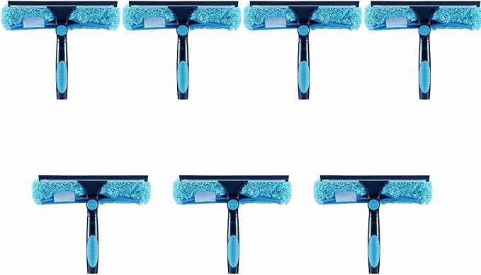 7pcs 11" Window Squeegee & Microfiber Scrubber 2-in-1 Cleaning Tool | Attachment Only