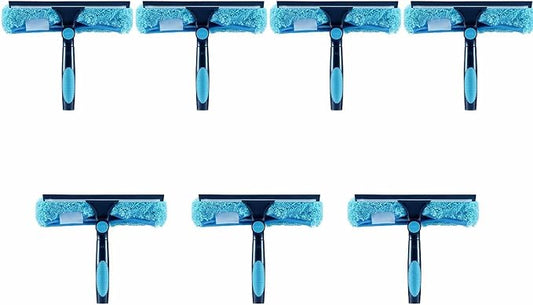 7pcs 11" Window Squeegee & Microfiber Scrubber 2-in-1 Cleaning Tool | Attachment Only