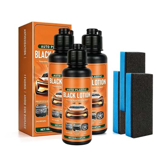 Auto Plastic Restorer Kit, 2026 New Car Plastic Restorer, Automotive Black Lotion for Dashboard, Multi Functional Dashboard Polish for Car Interior Care (3)