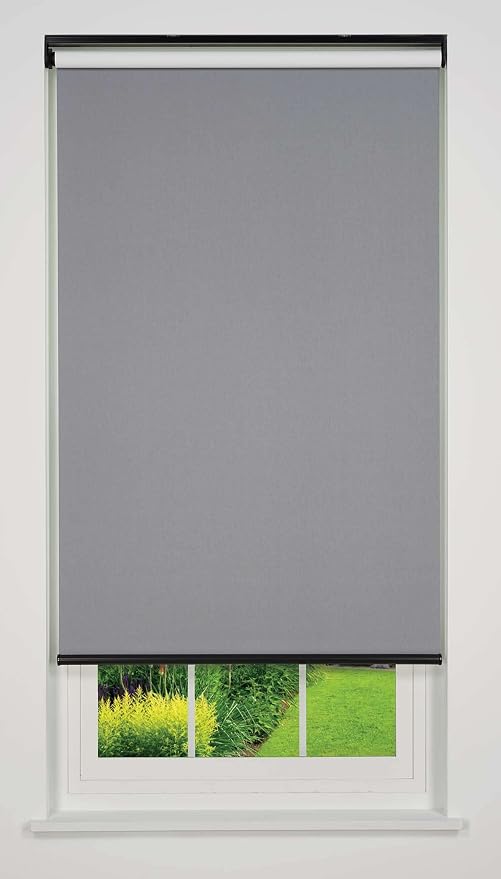 Cordless Sierra Blackout Roller Shade, Light Grey 70 W x 66 H (Arrives 1/4" Narrower)