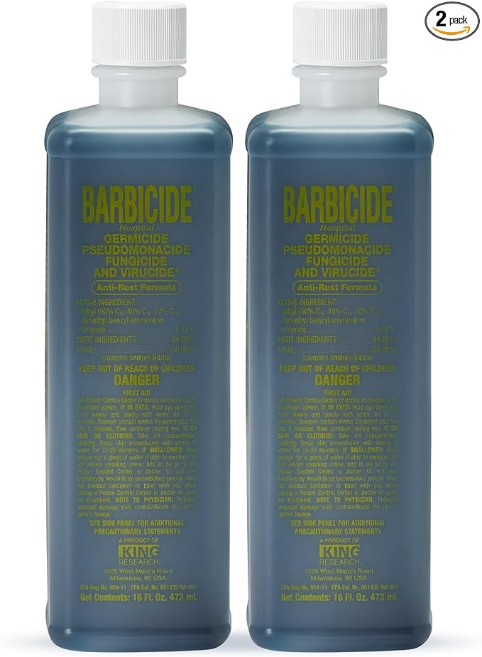 BARBICIDE Disinfectant Concentrate, Pint 16 Fl Oz, 2 Pack | EPA-Registered, Hospital-Grade Germicide, For Salons & Barbershops, Anti-Rust Solution