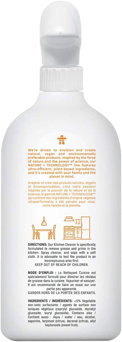 ATTITUDE Kitchen Cleaner Spray, EWG Verified, Degreaser Spray to Cut Grease & Grime, Plant-Based & Vegan, Citrus Zest Scent, 27.1 Fl Oz (Pack of 2)