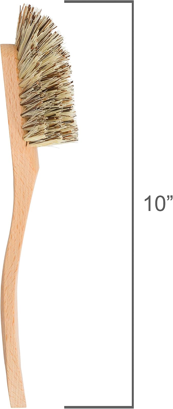 Redecker Dish Brush, Union Fiber, Curved Handle – Wrap-Around Heavy Duty Scrub Brush, Made in Germany