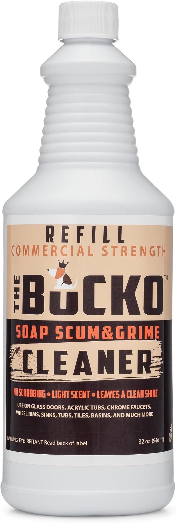 Soap Scum Remover and Grime Cleaner, Commercial Strength Bathroom Shower, Tub, Glass Cleaner, No Bleach, No Harsh Chemicals, 32 oz refill (no sprayer)