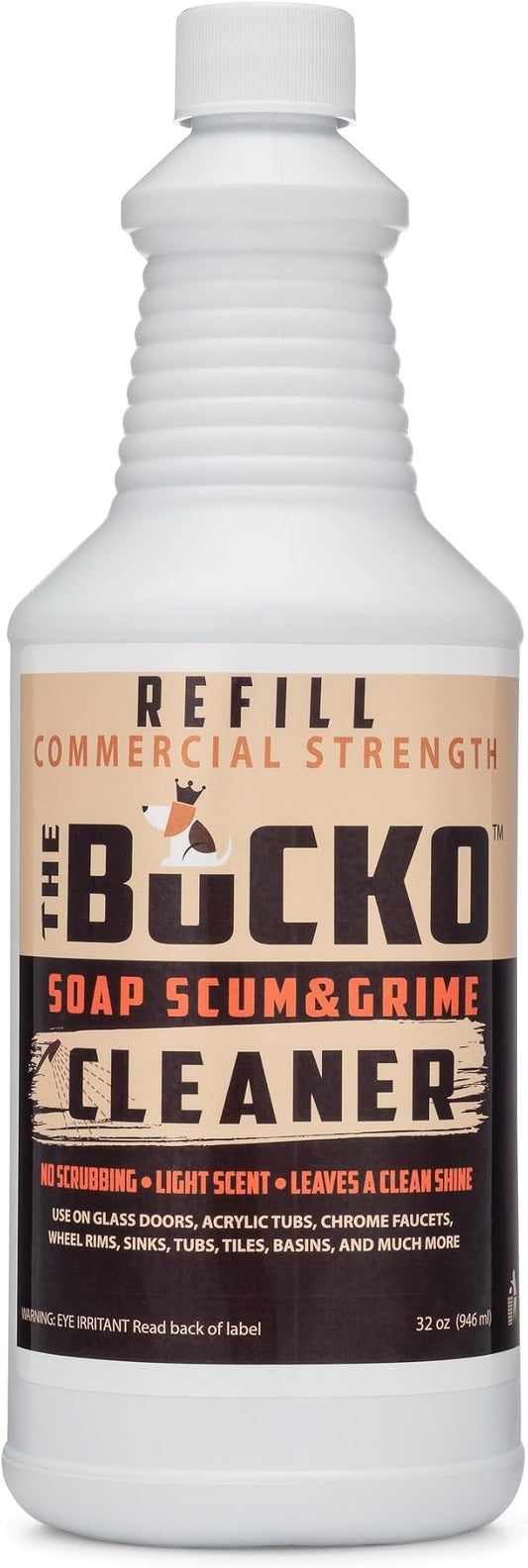 Soap Scum Remover and Grime Cleaner, Commercial Strength Bathroom Shower, Tub, Glass Cleaner, No Bleach, No Harsh Chemicals, 32 oz refill (no sprayer)