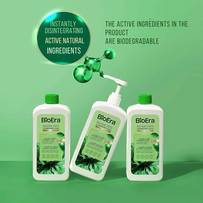 Plant‑Based Dishwashing Liquid Grease Cutter & Degreaser • Tough on Oil & Food Residue • Safe for Dishes, Pots & Pans • Fresh Green Apple Scent, 25.36 Fl Oz