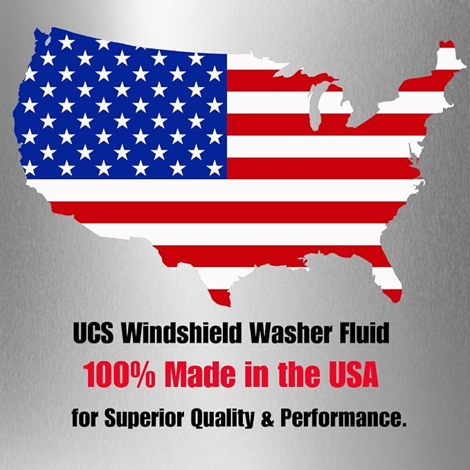 UCS Advanced All-Season Windshield Washer Fluid -27°F, Water Repellent Technology, Powerful Bug Remover, Streak-Free Cleaning, Ready-to-Use RTU, 1 Gallon