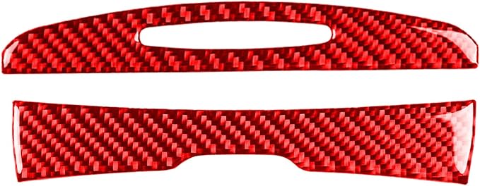 Cup Holder Panel Trim Fit for Dodge Charger/Chrysler 300 2011-2023 | Real Carbon Fiber | Accessories | Trim Central Console Cup Holder Cover Sticker | Thick Overlay | Self-adhesive | Red