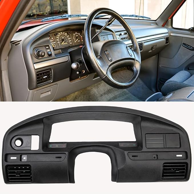 DOTCOM Dashboard Dash Panel Bezel Fit Ford F150 F250 F350 1992-1997 | Super Duty, Instrument Dash Cover, Replacement for F2TZ15044D70A, Gas Engines ONLY