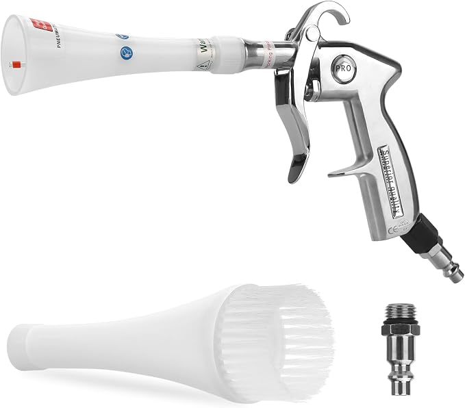 Aluminium Car Cleaning Gun with Tapered Nozzle, 6-9.2Bar with 2 Set Nozzle | Pressure Air Blower Blow Gun Producing Powerful Blast of Air for Cleaning Cars, Velvet, Furniture and Carpets