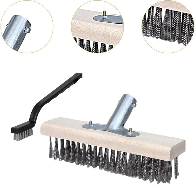 Multi Purpose Scrubber Brush with Wire Head for Shower and Patio Use, 50cm